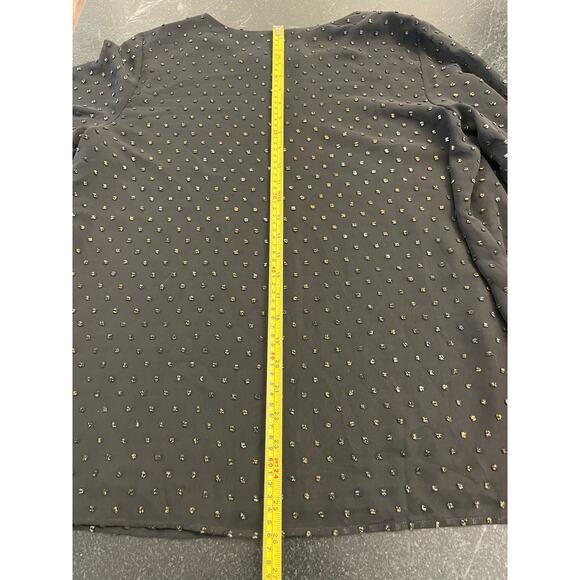 Dress Barn Black blouse with metallic accents LG - Picture 10 of 10